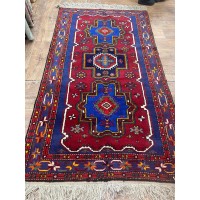 Дагестанский ковер ручной работы 9908 Синий-красный